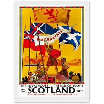 Scotland Tourism Isles Flag – Vintage Wall Art