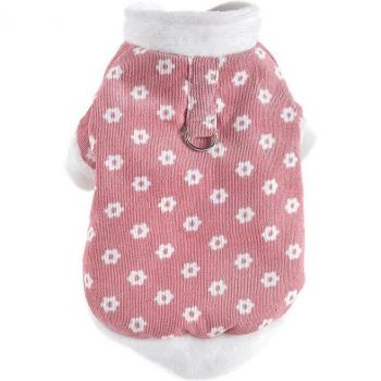 Floral Corduroy Dog Coat for Winter