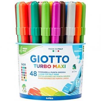 PENNARELLI TURBO MAXI GIOTTO BARATTOLO 48 PEZZI IN 24 COLORI FILA
