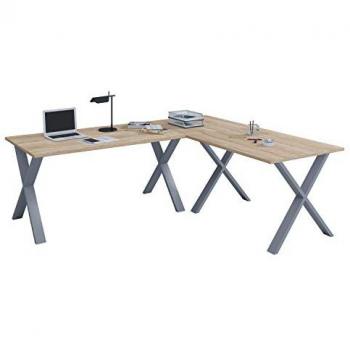 Escritorio de madera en esquina liso 130x130 L forma derecha