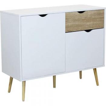 Aparador de madera con 1 cajón y 2 puertas para dormitorio o salón