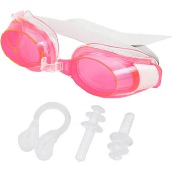UV Protection Waterproof Anti-Fog Swimming Goggles Set for Adults with Adjustable Fit, Nose Clip, and Ear Plugs