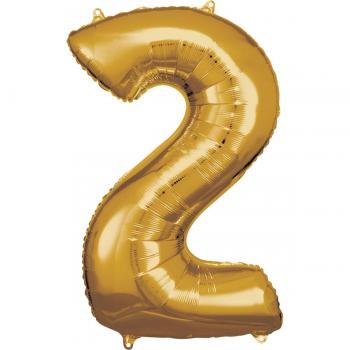 Amscan Folienballon Goldzahl 2