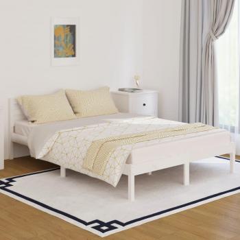 VidaXL Bed Frame Solid Wood Pine 140x200cm White