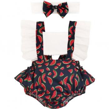 Floral Print Summer Outfit Set for Newborn Baby Girls 0-24M - Tank Top, Shorts, and Headband 2PCS