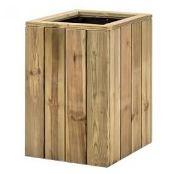 Jardinera de madera maciza de pino con protección autoclave iv atrium 40x40xh60 hortalia