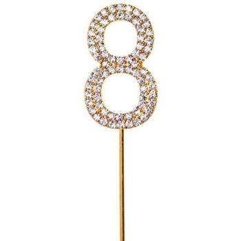 Golden 8 Shining Diamond Cake Decor