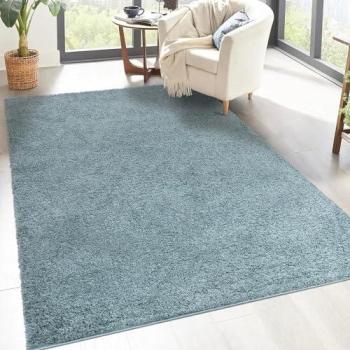 Tapis à Poils Longs SOFTY 200x290cm - Bleu Azur
