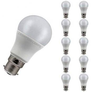 Crompton Lamps LED GLS 8.5W BC-B22d Opal Frosted Light Bulbs (10 Pack)