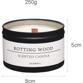 Wooden Wick Candle Jars in Black Tin