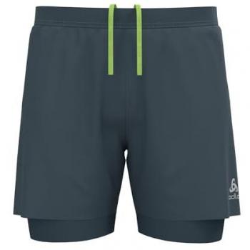Short de Running 2-en-1 Odlo Zeroweight 5 pouces pour Hommes - Gris Foncé