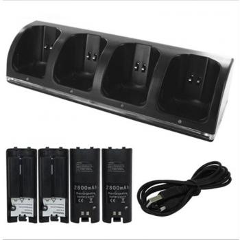 Wii Game Console 4-Port Smart Charger and Battery Dock