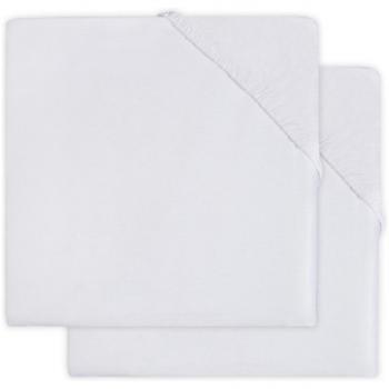 Draps housses en jersey pour tapis de parc - 75x95 cm - Blanc (lot de 2)