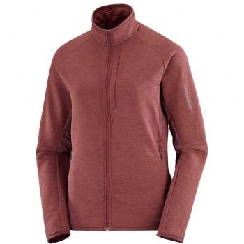 Felpa Salomon Essential Lightwarm Full Zip Viola Granata Donna L