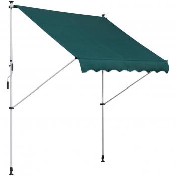 Toldo Manual de Aluminio Ajustable 200x150 cm para Terraza y Jardín