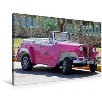 Willys‑Overland Jeepster auf Kuba – Leinwand Druck 75×50 cm