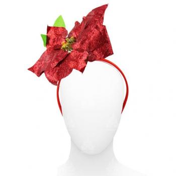Diadema Festiva de Flores Navidad