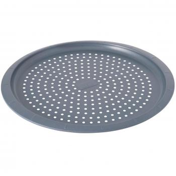 BergHOFF GEM Carbon Steel Pizza Crust Pan – Round with Venting – Gray – Universal Fit