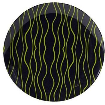 GIMEX Dessertteller, grau-lime green mit Wellendekor