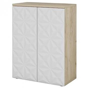 Mobiletto bagno Edge, Bianco, 60 x 79.5 cm con 2 ante e 3 scomparti