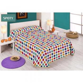 SABANALIA - Colcha estampada Spoty (Disponible en varios tamaños) | Colcha ideal para primavera y verano | Producto ligero y decorativo