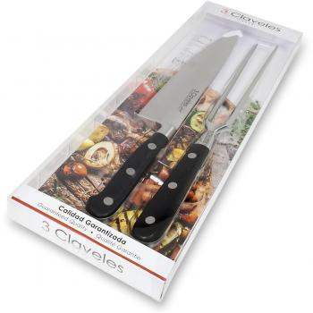 Cuchillo de 20 cm y Tenedor de 16 cm 3 Claveles