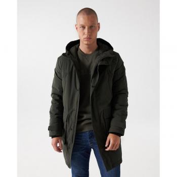 Parka Acolchada Larga en Verde Salsa
