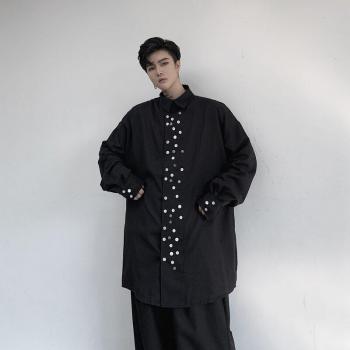 MIXCUBIC Casual Loose Long Shirts for Men, Size M-XL