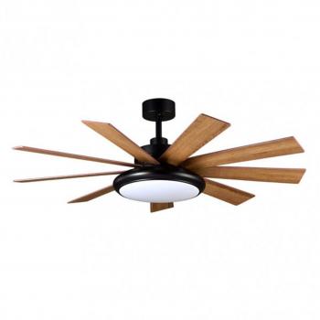 Ventilatore da Soffitto DC Pireo 36W Nero 9 Pale in Faggio e Quercia