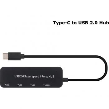 USB 3.0 Splitter 4 Poorten Type-C/Type-A Adapter