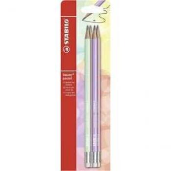 Matita grafite STABILO Swano Pastello - Gradazione HB - Set da 4 - Verde Menta/Glicine/Rosa Pesca/Rosa Antico