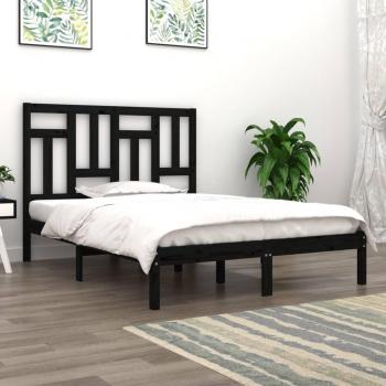 VidaXL Bed Frame without Mattress Black 200x200 cm Solid Wood Pine