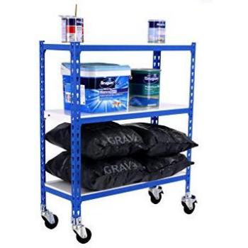 Simorack Étagère Bleu Modulaire Sans Vis, Trois Rangées Ajustables