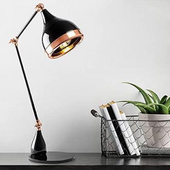 Lampada da tavolo Yildo 7015, nero/rame, metallo, altezza 50 cm