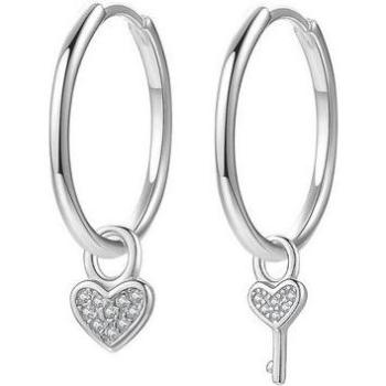 Corazones y Llaves Pendientes de Plata