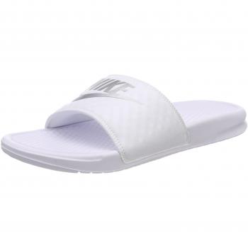 Nike - Wmns Benassi Jdi - Chaussures de Plage & Piscine - Femme - Blanc (White/Metallic Silver 102) - 39.5 EU