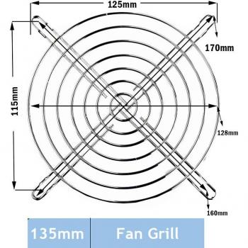 Gdstime 2pcs Iron Net Fan Grill Protector 130mm