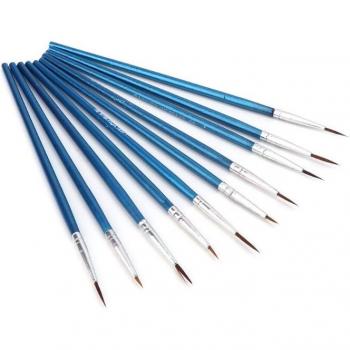 10Pcs Fine Point Round Tip Nylon Hair Artist Paint Brushes for Acrylic and Watercolor