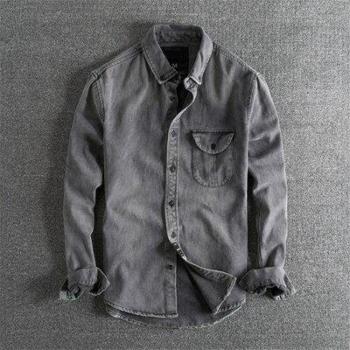 Retro Streetwear Denim Hemd