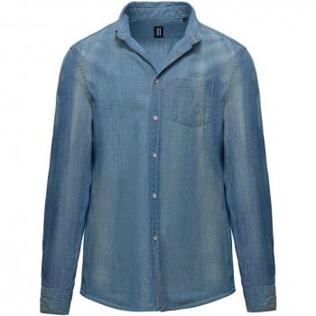 Camicia Blu Uomo Taglia S con Colletto Button-Down