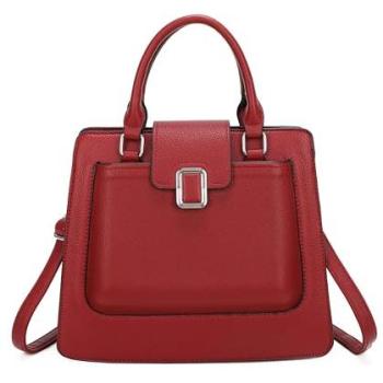 Wine‑Color JFY Women’s Two‑Handle Flap Top Bag