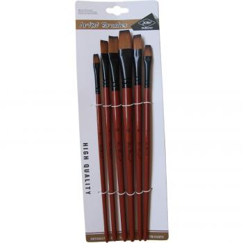 6Pcs Nylon Hair Round Tip Paint Brushes