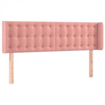 Tête de lit avec oreilles Rose 147x16x78-88 cm Velours