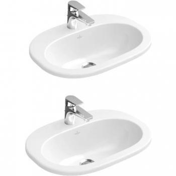 Lot de 2 vasques à encastrer VILLEROY ET BOCH O.Novo en céramique blanche