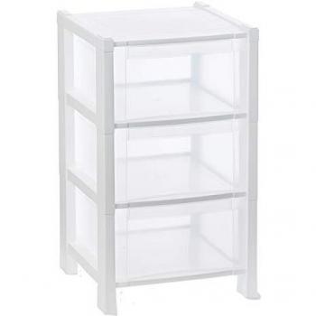 Cajonera blanca Tower 3 cajones 38x38x59 cm