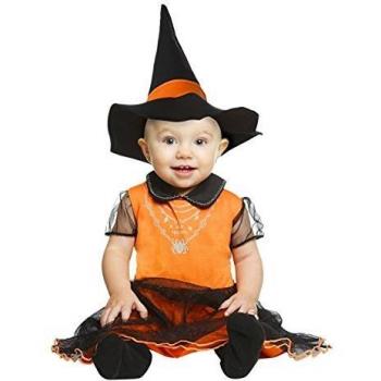 Disfraz de brujita naranja para niña 1-2 años