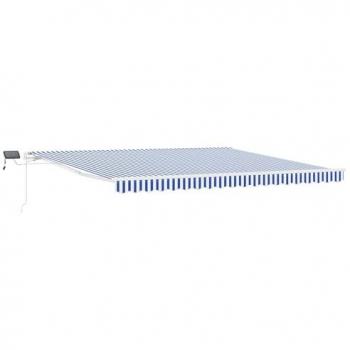 Tenda Skrovita 5x3 m – Blu & Bianco, Tela e Metallo