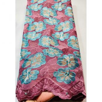 Nigerian Pure Cotton Embroidery Lace Fabric 5Yards VLL3723