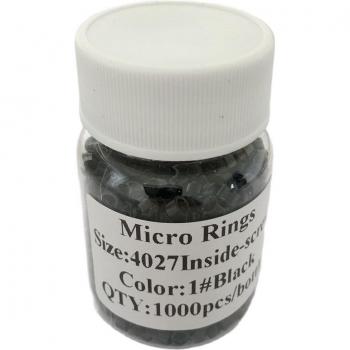 3000pcs 4.0*2.7*3.0mm Micro Link Aluminum Rings with Screw for Hair Extensions - 8 Colors, 1000pcs/Bottle