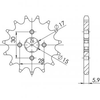 Pignone Catena Moto Supersprox PSB CST-253:14 - 14 Denti Passo 420 per Honda